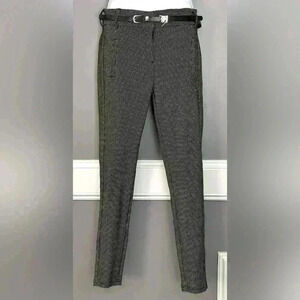 Chocolate Black and White Small Polka Dot Women's Trousers (503)